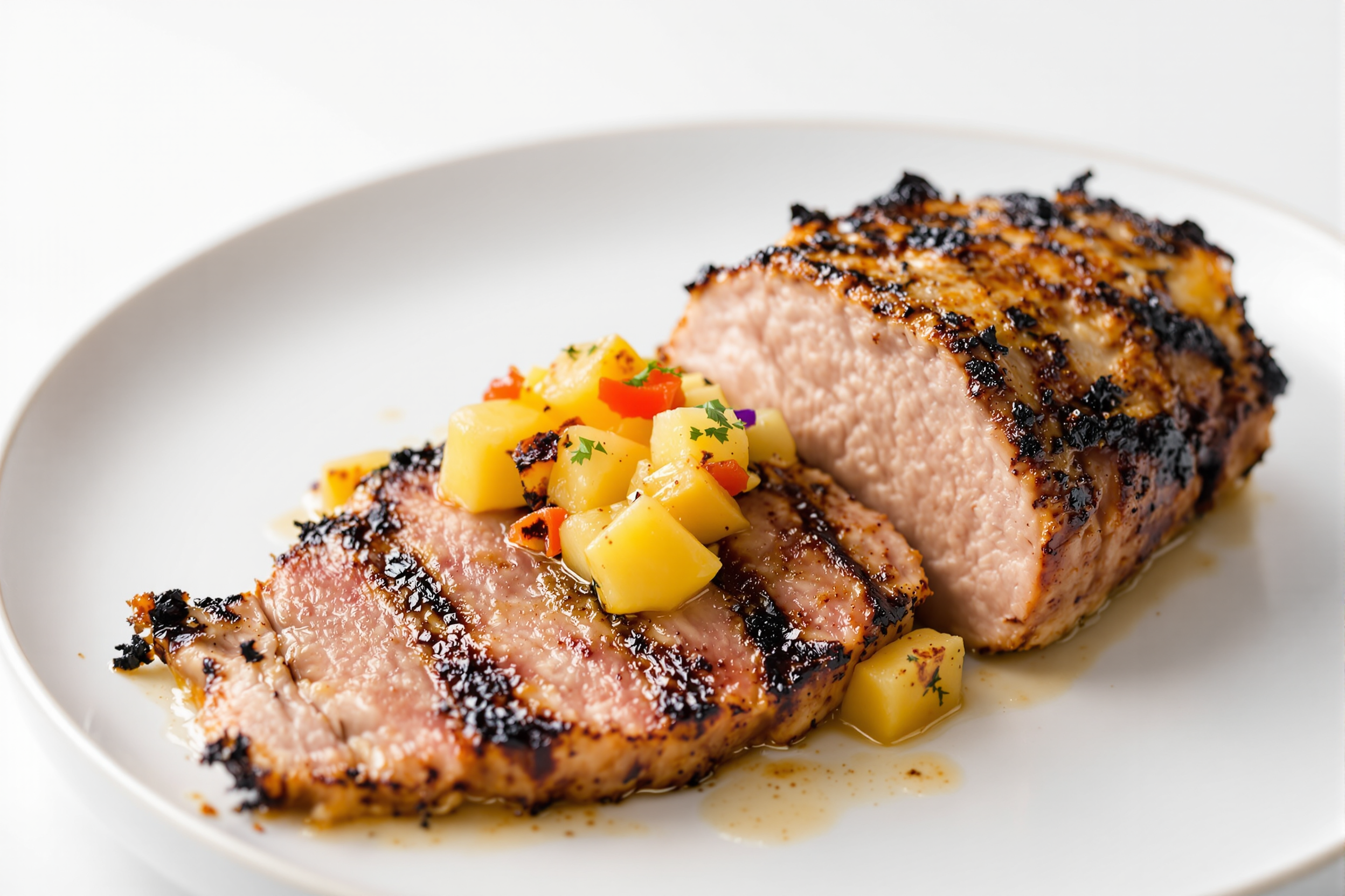 Specimen photograph for Grilled Pork Al Pastor (Hibachi) with Charred Pineapple-Chilli Salsa