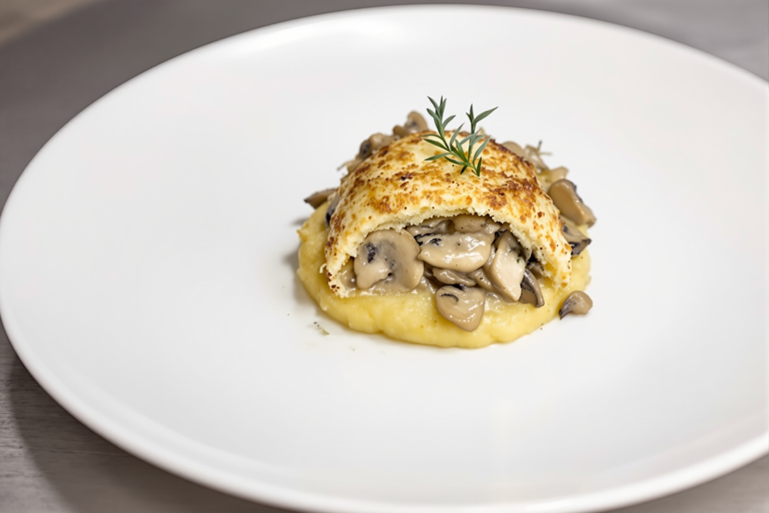 Specimen photograph for Creamy Porcini Mushroom Ragout with Polenta